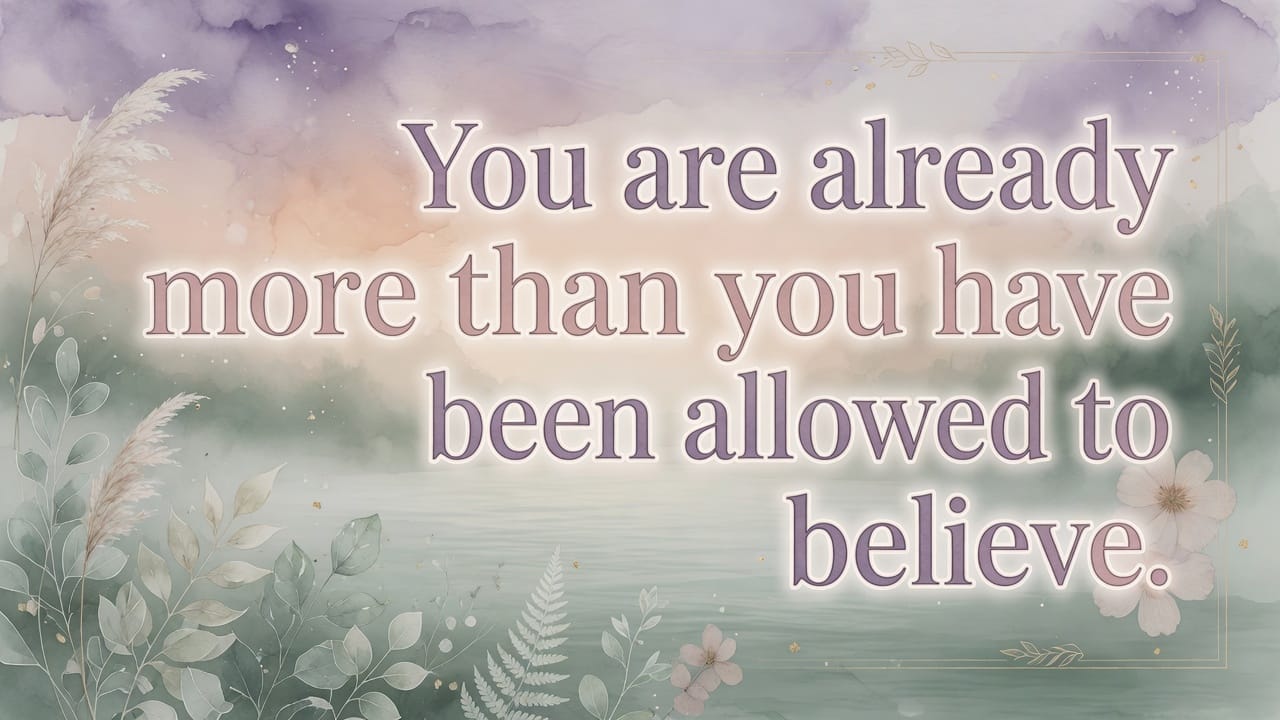 You are already more than you have been allowed to believe.