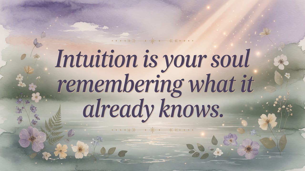 Intuition is your soul remembering what it already knows.