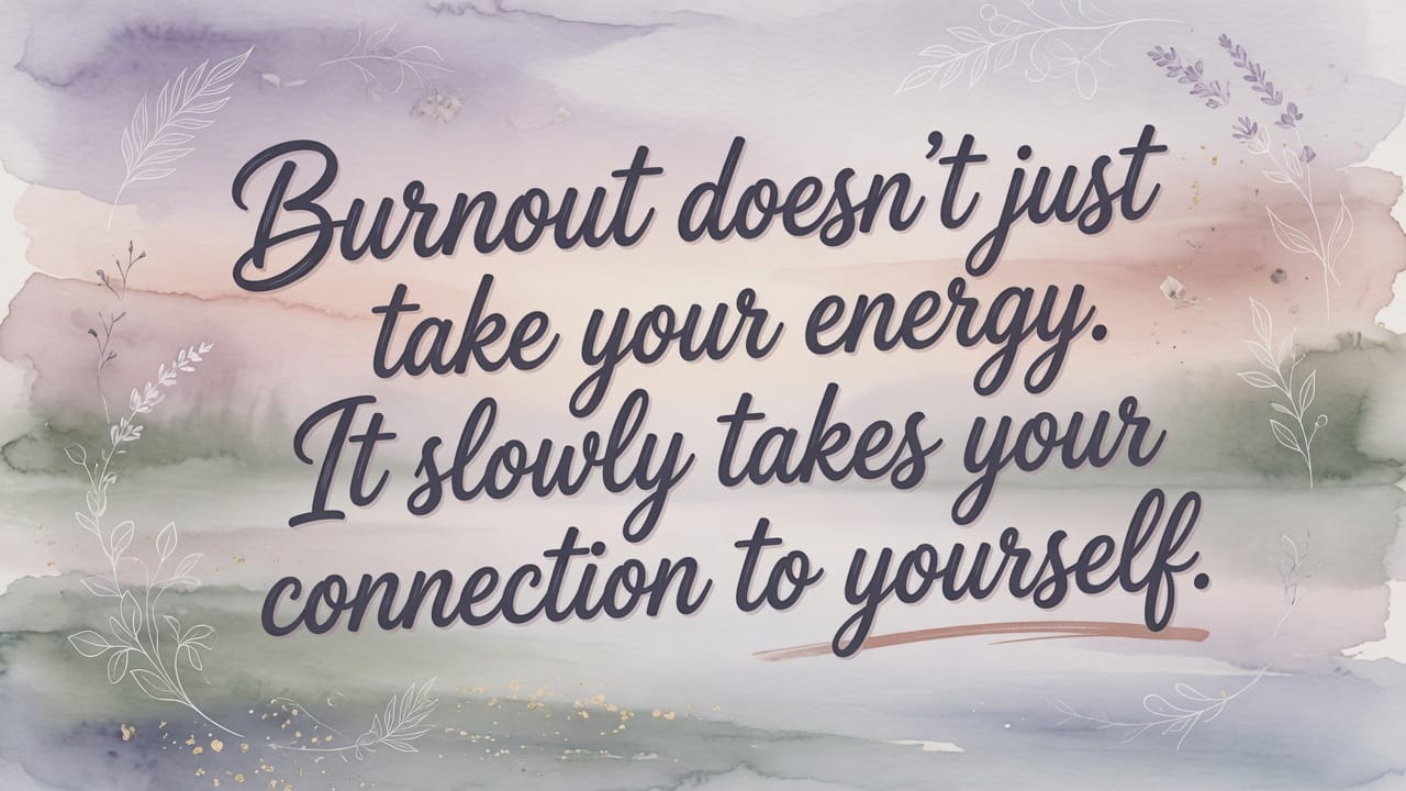 Burnout doesn’t just take your energy. It slowly takes your connection to yourself.